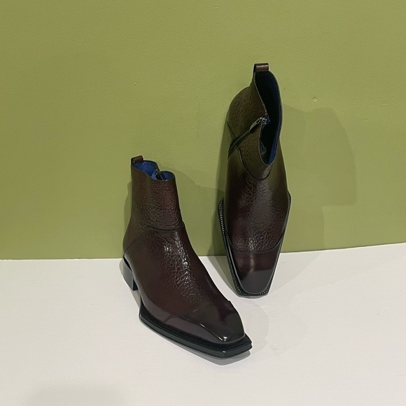 Emilio Franco Other - Emilio Franco boot burgundy captoe side zipper leather calf